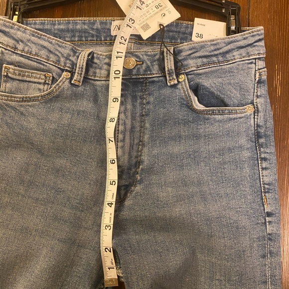 Zara NWT  Hi Rise split skinny denim jean size 6 - Picture 6 of 9